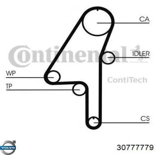 Correa de distribución Volvo 30777779 precio, desde 20,48 EUR