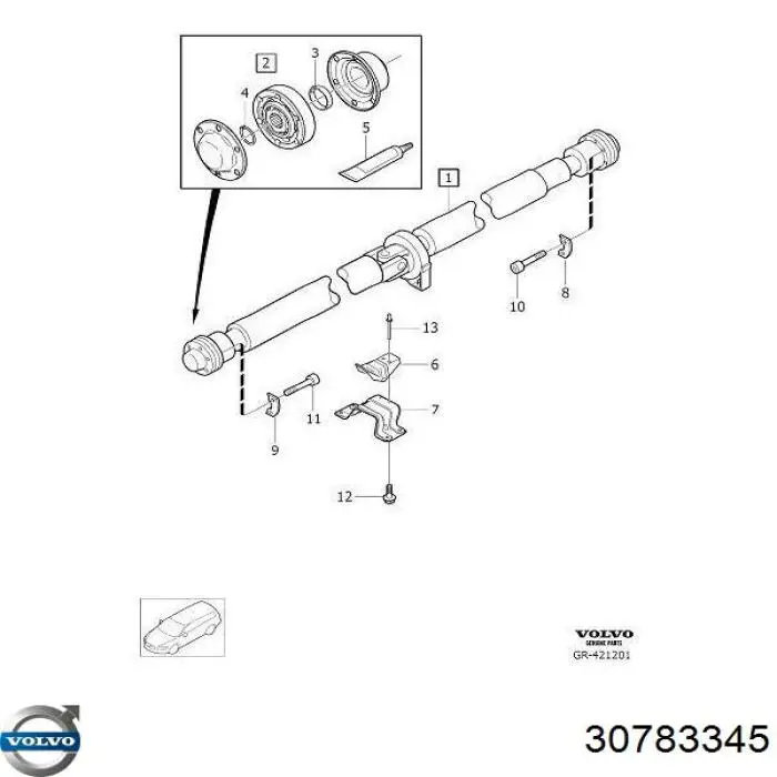 30783345 Volvo árbol cardán trasero completo