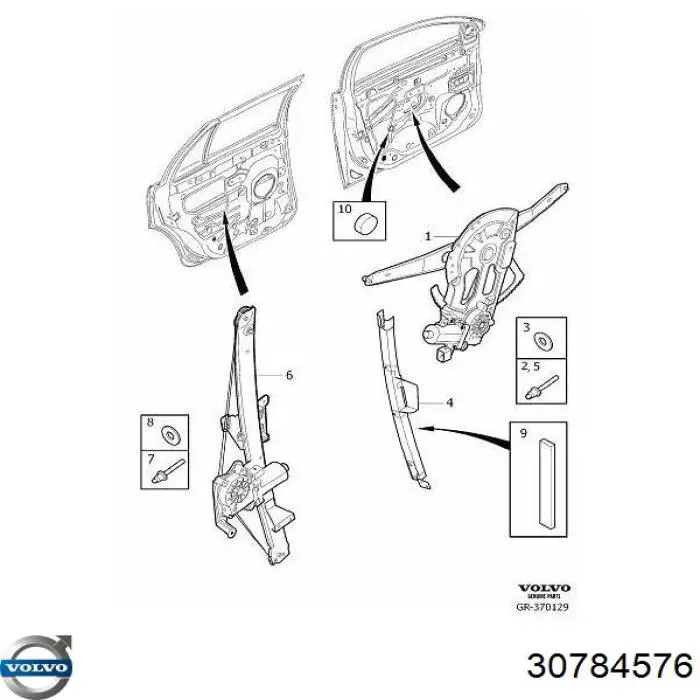 30699027 Volvo mecanismo de elevalunas, puerta delantera izquierda