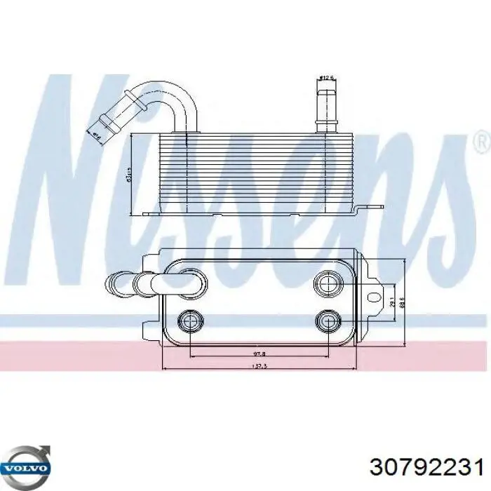 Radiador de aceite 30792231 Volvo