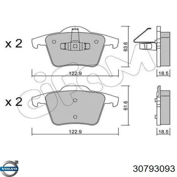 Comprar 30793093 Volvo Pastillas de freno traseras