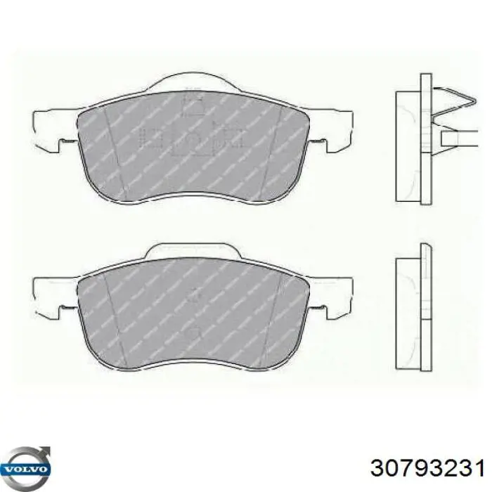 Pastillas freno delanteras Volvo 30793231 precio, desde 28,96 EUR