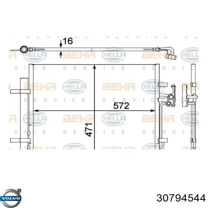 30794544 Volvo condensador aire acondicionado