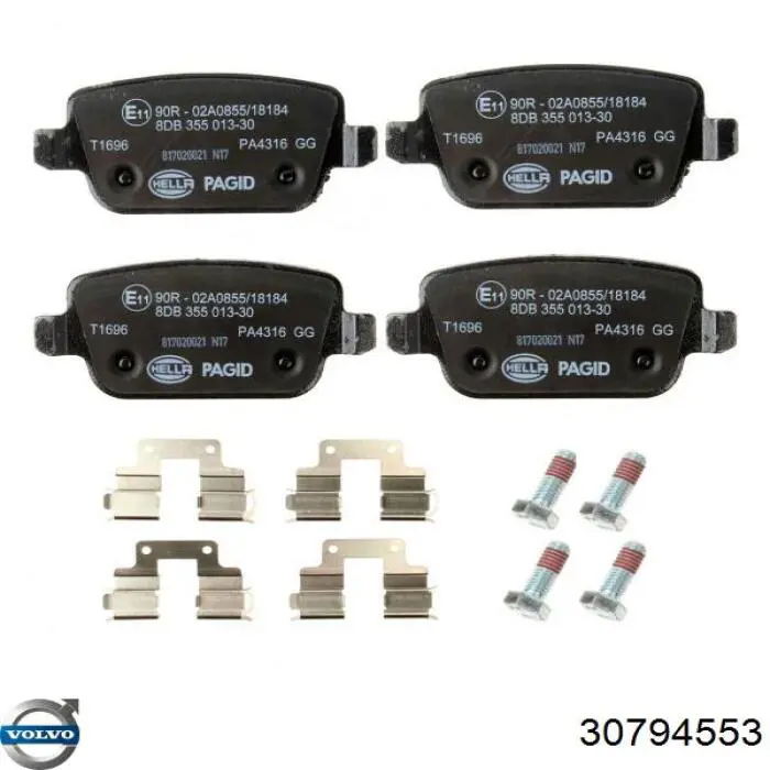 Pastillas de freno traseras 30794553 Volvo