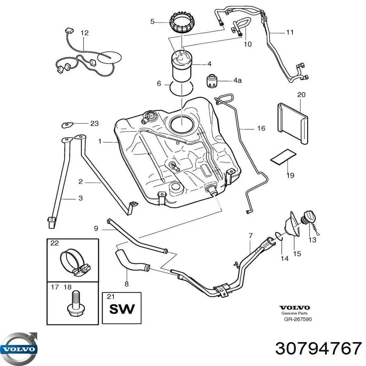 Bomba de gasolina 30794767 Volvo