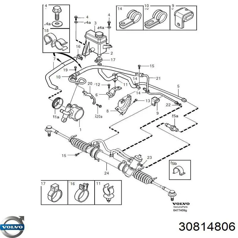 Depósito de bomba de dirección hidráulica para Volvo S40 (VS)