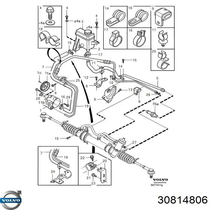 Depósito de bomba de dirección hidráulica para Volvo V40  VW