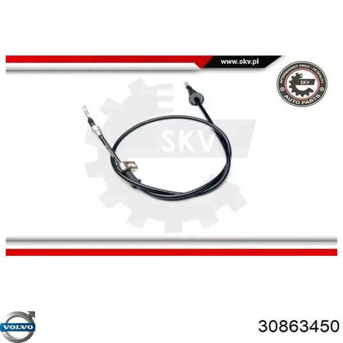 30863450 Volvo cable de freno de mano trasero derecho