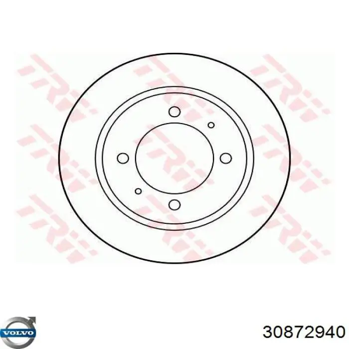 Disco de freno trasero 30872940 Volvo