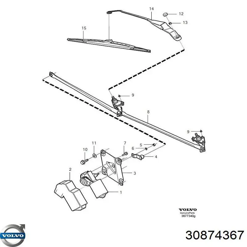 30874367 Volvo Motor del limpiaparabrisas