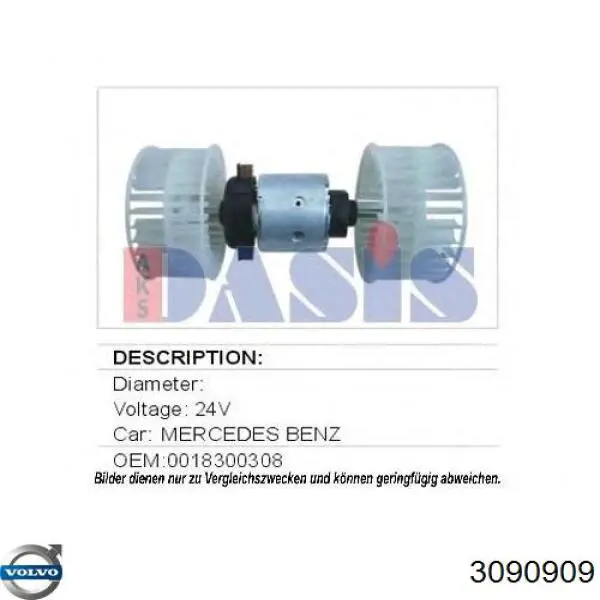 Ventilador de calefacción Volvo 3090909 precio, desde 61,48 EUR