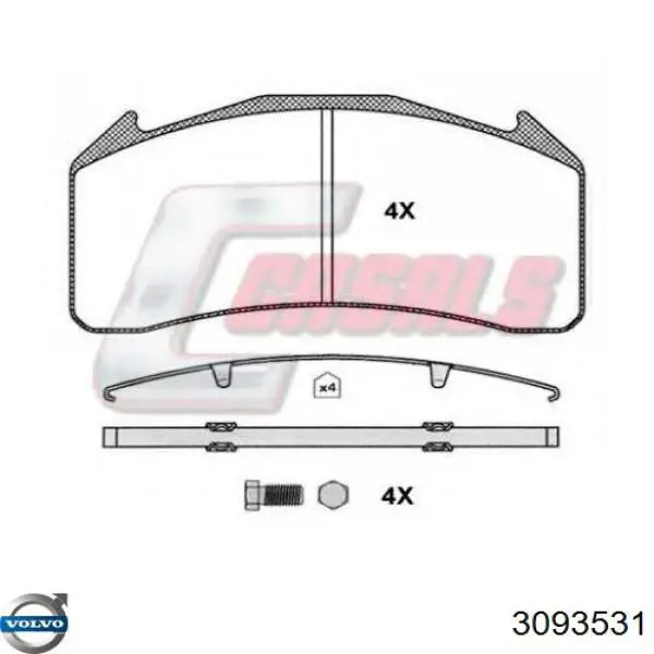 Pastillas traseras de freno Volvo 3093531 precio, desde 88,14 EUR
