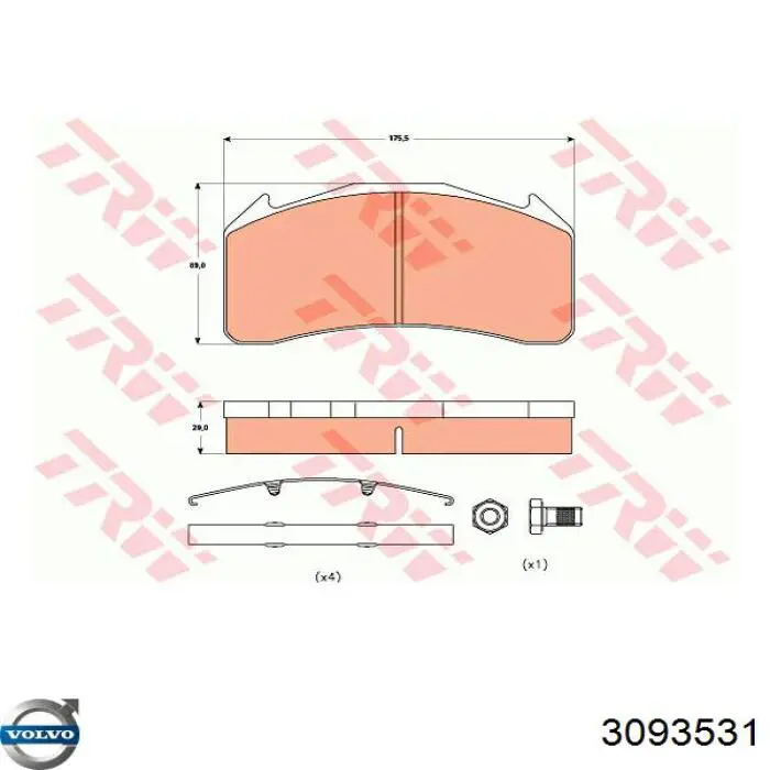 Comprar 3093531 Volvo Pastillas de freno traseras