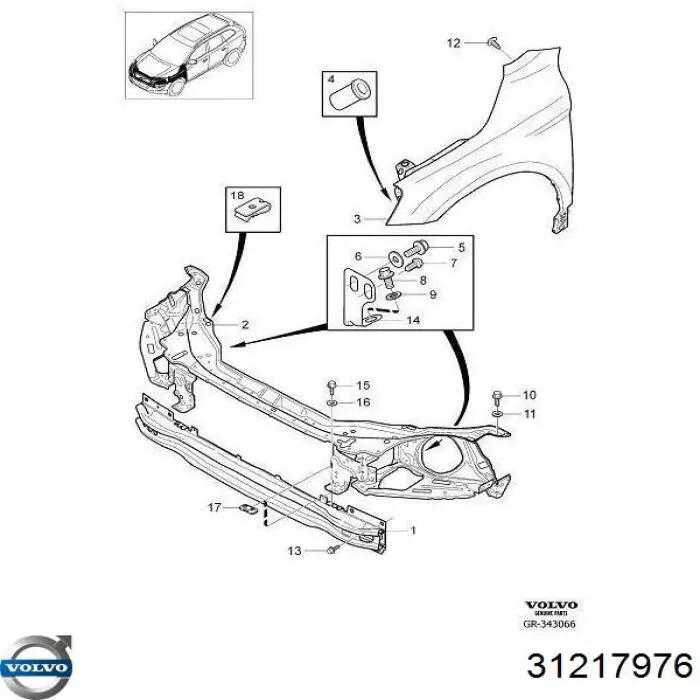31217976 Volvo Aleta delantera