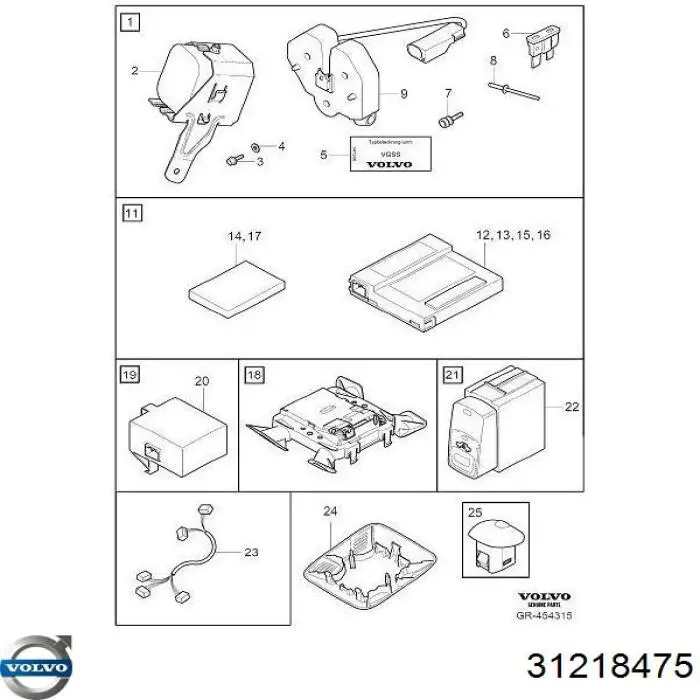 31218475 Volvo cerradura de capo izquierda