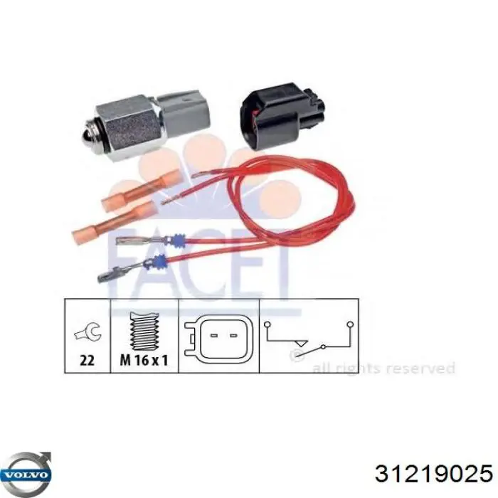 Comprar 31219025 Volvo Sensor de marcha atrás