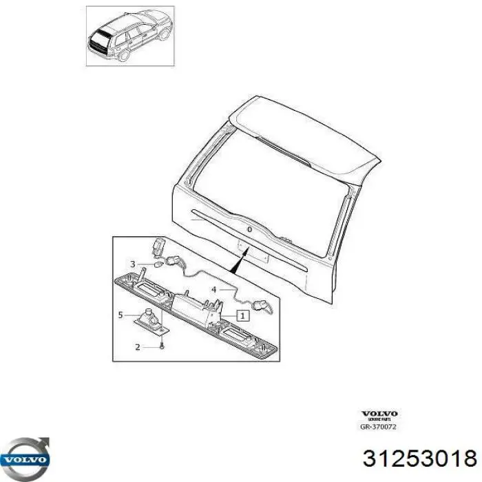 Manecilla de puerta de maletero exterior para Volvo XC90 