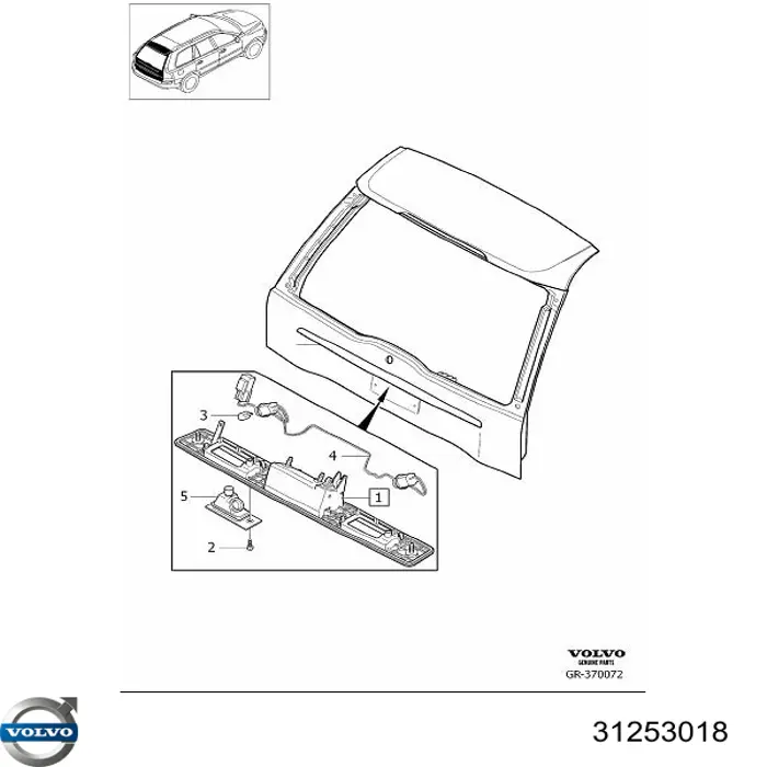 31253018 Volvo Tirador de maletero exterior