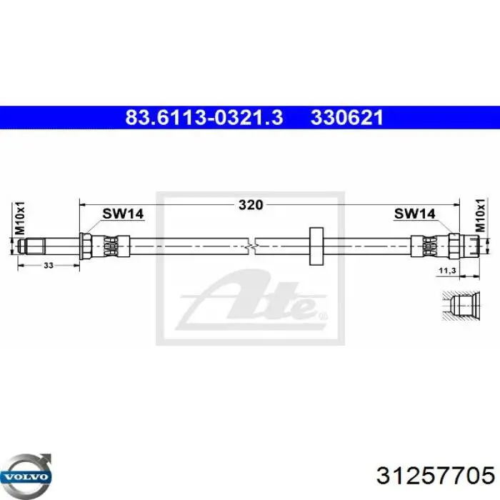 Comprar 31257705 Volvo Latiguillos de freno delantero