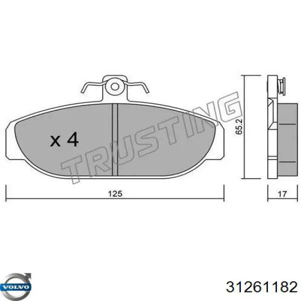 31261182 Volvo pastillas de freno delanteras