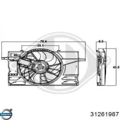 Ventilador, refrigeración motor Volvo 31261987 precio, desde 81,31 EUR