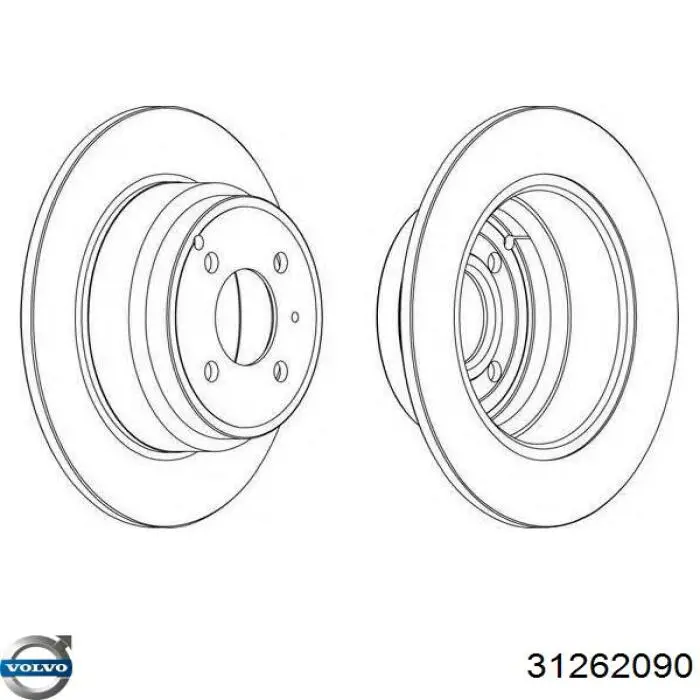 31262090 Volvo disco de freno trasero