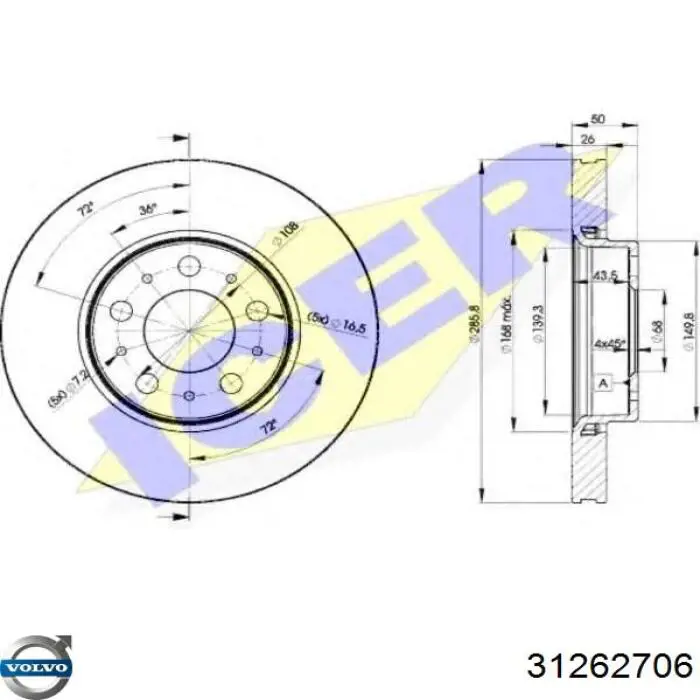 Comprar 31262706 Volvo Freno de disco delantero