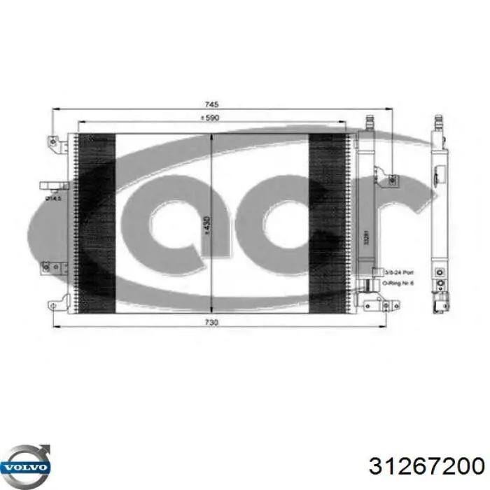 Comprar 31267200 Volvo Condensador de aire acondicionado