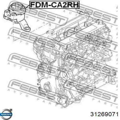 31269071 Volvo soporte de motor derecho