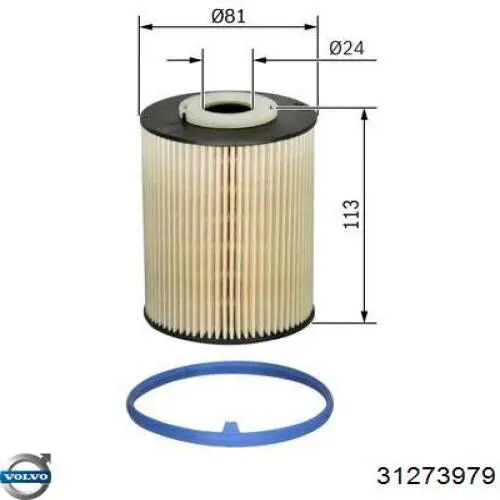 Filtro de combustible 31273979 Volvo