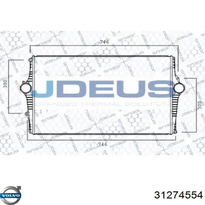 31274554 Volvo radiador de aire de admisión