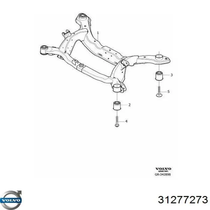 Silentblock del subchasis trasero Volvo 31277273 precio, desde 57,40 EUR
