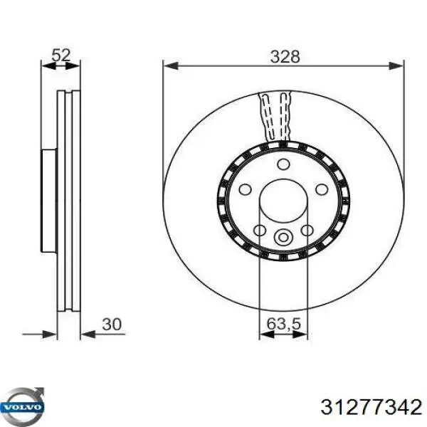 Comprar 31277342 Volvo Freno de disco delantero