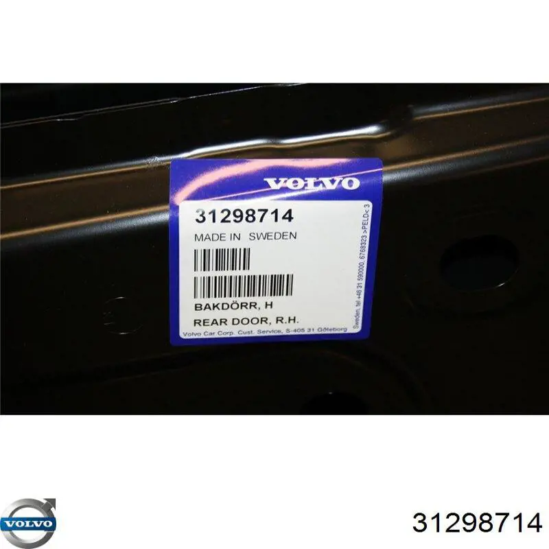 Puerta trasera derecha para Volvo S80 (AS, AR)