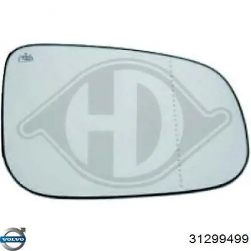 Cristal de espejo retrovisor derecho Volvo 31299499 precio, desde 18,64 EUR