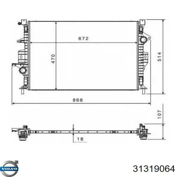 31319064 Volvo radiador