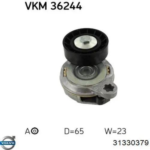 Tensor de correa poli V 31330379 Volvo