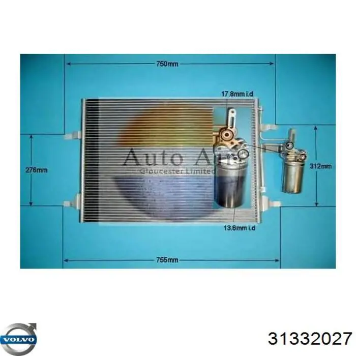 Aire acondicionado capacitor Volvo 31332027 precio, desde 94,38 EUR
