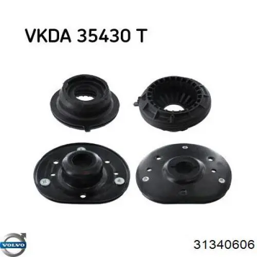 Soporte del amortiguador delantero 31340606 Volvo