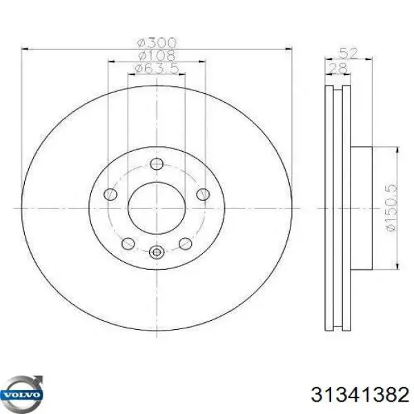 Comprar 31341382 Volvo Freno de disco delantero