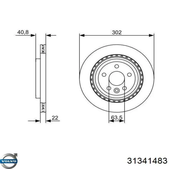Comprar 31341483 Volvo Disco de freno trasero