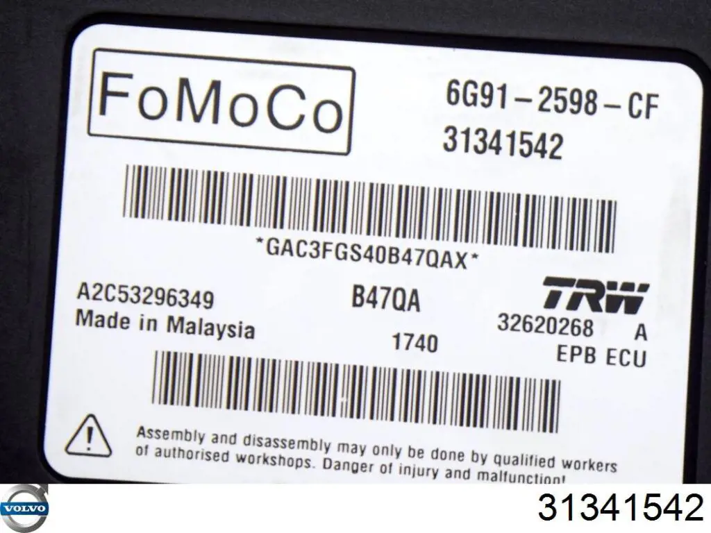 Comprar 31341542 Volvo Módulo del freno de estacionamiento electromecánico