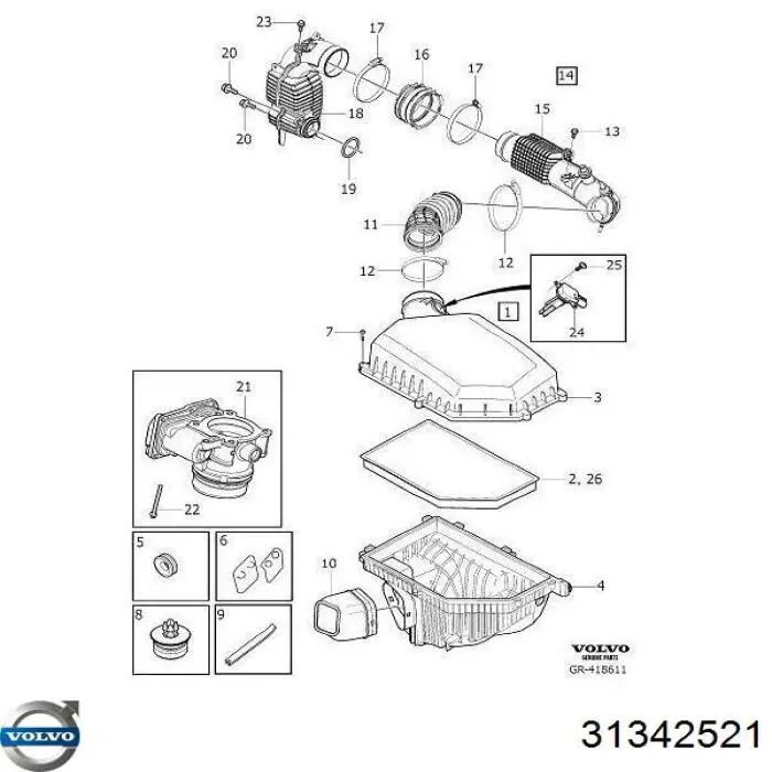 Comprar 31342521 Volvo Sensor de masa de aire