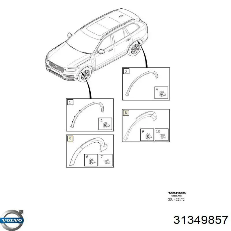 31349857 Volvo Limpiaparabrisas trasero