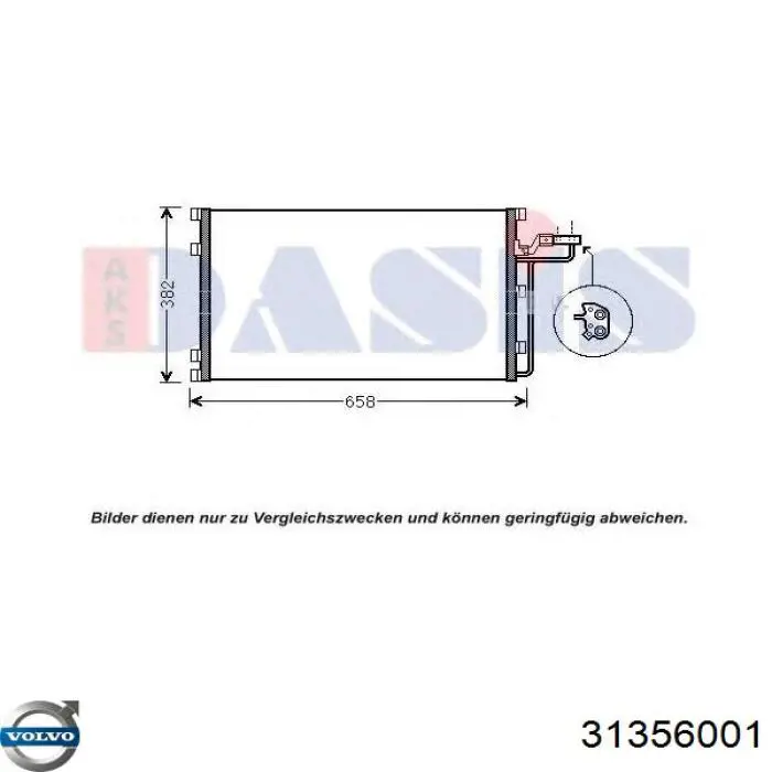31356001 Volvo condensador aire acondicionado