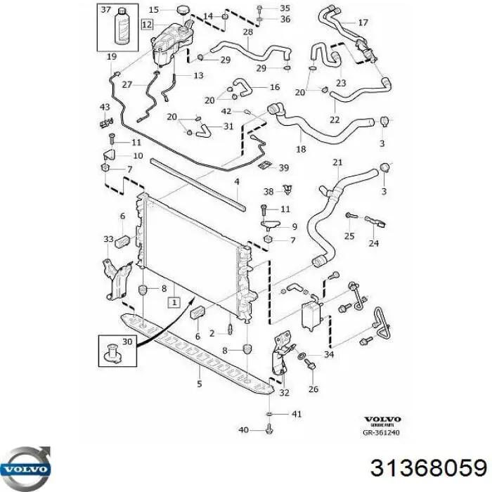 Água radiador Volvo 31368059 precio, desde 91,67 EUR