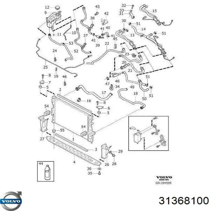 Travesaño inferior del radiador Volvo 31368100 precio, desde 87,12 EUR