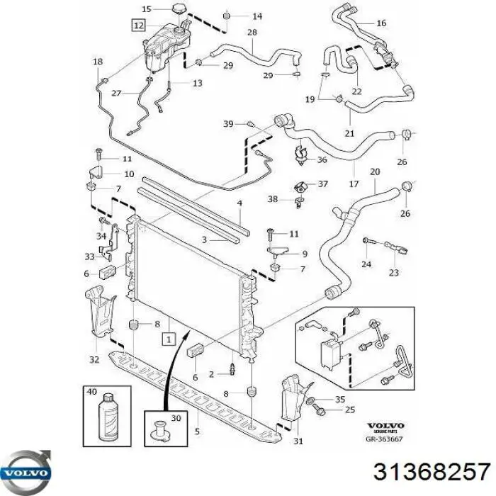 Manguera Del Radiador Del Calentador (Estufa), Doble para Volvo XC70 (SZ, LZ)