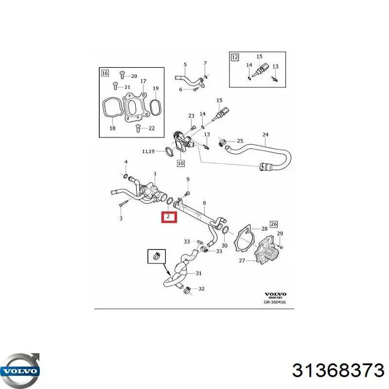 31368373 Volvo Termostato de agua