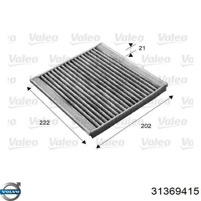 Filtro de cabina Volvo 31369415 precio, desde 18,27 EUR